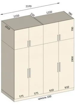 Вариант Шкафа распашного №104 18.02.2026