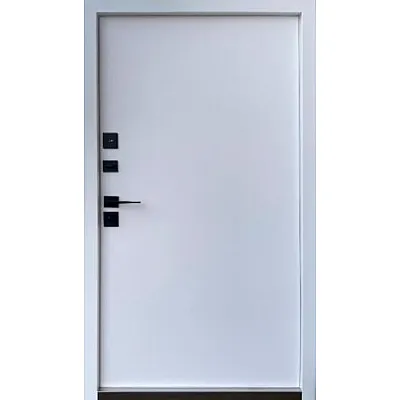 Входные Двери Стрит Лайт металл Антрацит 7021 краска/МДФ белая шагрень Vinorit 2К "Qdoors"-1