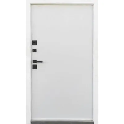 Входные Двери Стрит Элегант металл Антрацит 7021 краска, декор лакобель/МДФ белая шагрень Vinorit 2К "Qdoors"-1