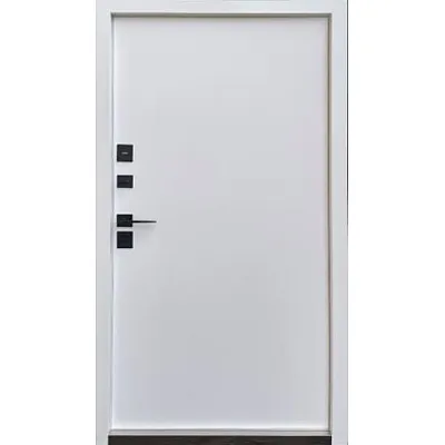 Вхідні Двері Стріт Флай метал Антрацит 7021 фарба, декор лакобель/МДФ біла шагрень Vinorit 2К "Qdoors"-1