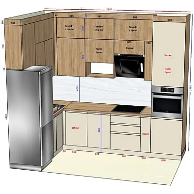 Мебель Вариант Кухни №390 09.03.2026-0