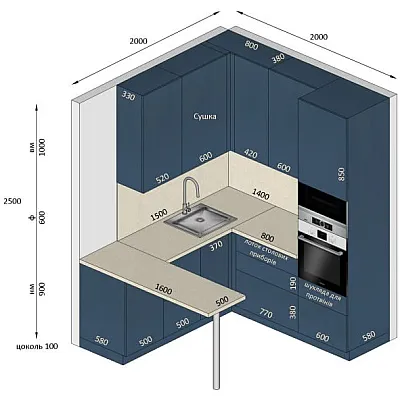 Мебель Вариант Кухни №417 25.03.2026-0