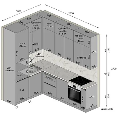 Мебель Вариант Кухни №422 27.03.2026-0