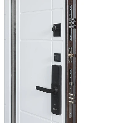 Вхідні Двері ТЕРМО ХАУС ЕЛЕКТРО 1200 мм 706/431 Венге темний/Вулична Білий атласний-4