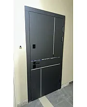 Входные Двери Ультра (квадро) Securemme 557/607 Тонированное зеркало Пепельный металлик/Серый шифер Булат