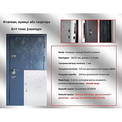 Вхідні Двері Флагман 2 кольори Еліт Плюс Redfort-7