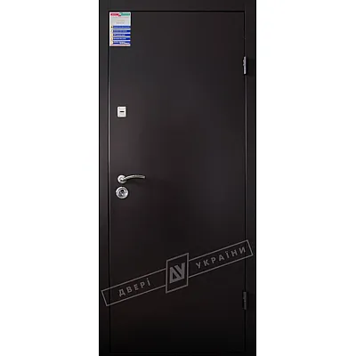 Входные Двери Флеш Салют 2 м/м RAL 8019 BARRERA + RICCARDI фурнитура: нержавеющая сталь Двери Украины-0