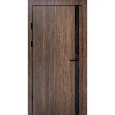 Вхідні Двері Авангард Галант-Ак дуб табак біла емаль+дзеркало "Qdoors"-1