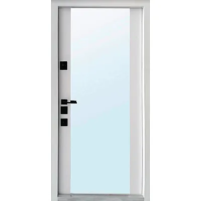 Вхідні Двері Авангард Галант-Ак дуб табак біла емаль+дзеркало "Qdoors"-2
