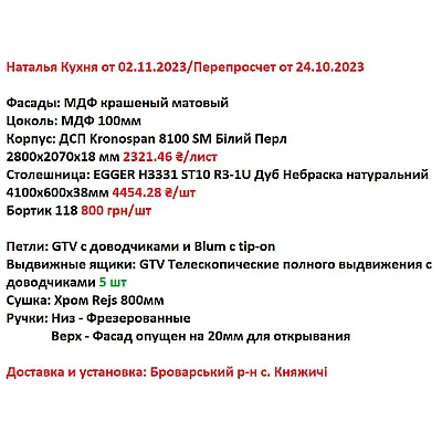 Меблі Варіант Кухні №2 02.10.2023-1