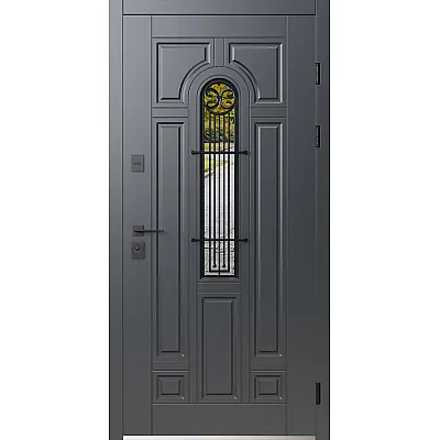 Вхідні Двері Лучія ArWood RAL 7016/ПВХ біле дерево Sarmak-0