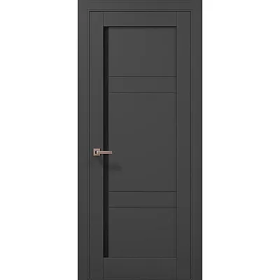 Межкомнатные Двери ML-614 BLK темно-серый супермат Папа Карло ПВХ плёнка-0