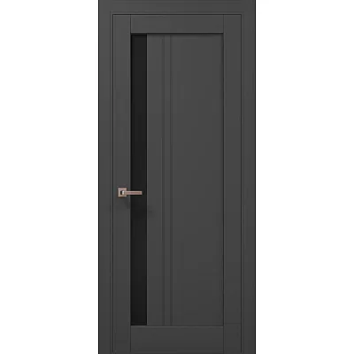 Межкомнатные Двери ML-642 BLK темно-серый супермат Папа Карло ПВХ плёнка-0