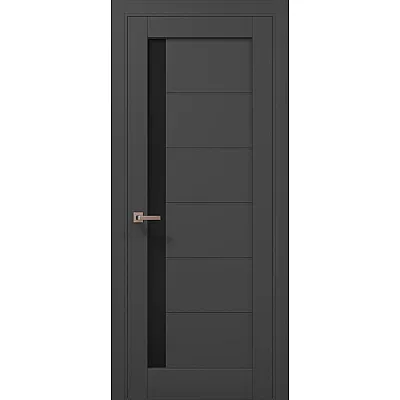 Межкомнатные Двери ML-643 BLK темно-серый супермат Папа Карло ПВХ плёнка-0