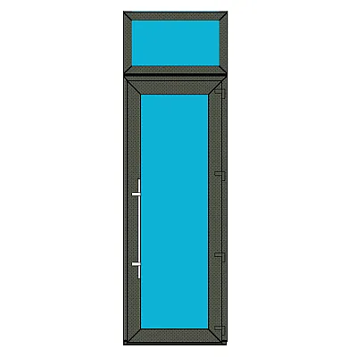 Алюминиевые двери Alulight W76 поворотные с фрамугой 1100 x 2300 мм-0
