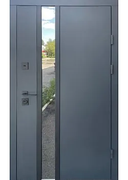 Двери Стрит Норд металл Антрацит 7021 краска/МДФ белое дерево Vinorit "Qdoors"
