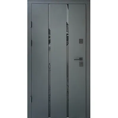 Входные Двери Стрит Пиано металл Антрацит краска/МДФ белое дерево Vinorit "Qdoors"-1