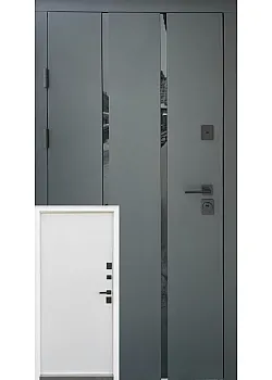 Двери Стрит Пиано металл Антрацит краска/МДФ белое дерево Vinorit "Qdoors"
