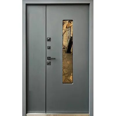 Входные Двери Стронг Плаза 1200 графіт G1298 песок/антрацит Vinorit "Qdoors"-1