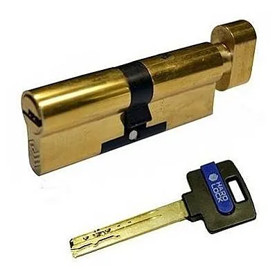Циліндри Hard Lock 90(45x45) мм ключ/тумблер золото-0