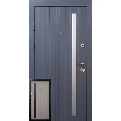 Входные Двери Браш Al серая текстура-какао Qdoors-0