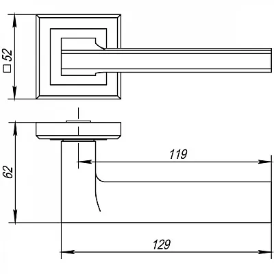 Ручки на розетах Punto Blade QL SN/CP-3-1