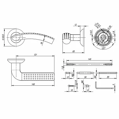 Ручки на розетах Punto Logica TL SG/GP-4-1