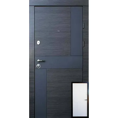 Входные Двери Стиль-М венге серый горизонт АРТ - белое дерево "Qdoors"-2