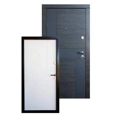 Входные Двери Стиль-М венге серый горизонт АРТ - белое дерево "Qdoors"-4