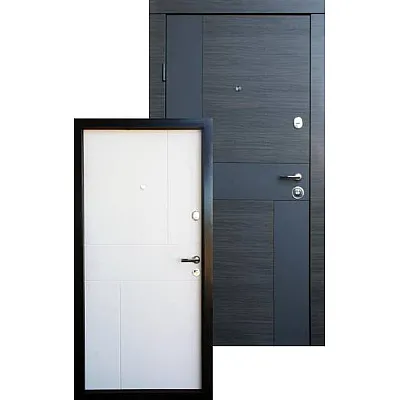 Входные Двери Стиль-М венге серый горизонт АРТ - белое дерево "Qdoors"-6