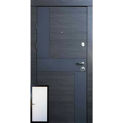 Входные Двери Стиль-М венге серый горизонт АРТ - белое дерево "Qdoors"-0