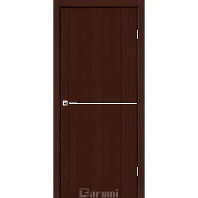 Межкомнатные Двери Plato Line PTL-03 венге панга (декор с алюминия цвета никель) Darumi Ламинатин-0