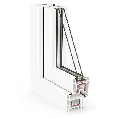 Металлопластиковые двери Rehau Euro 70 полуторные с поворотно-откидной створкой 1200 x 2100 мм-1