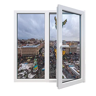 Металлопластиковое окно Decco V70 двустворчатое с поворотно-откидной створкой 1200 x 1400 мм-0