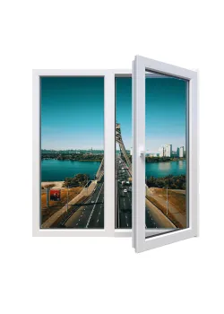 Металлопластиковое окно Glasso 7S двустворчатое с поворотно-откидной створкой 1200 x 1400 мм