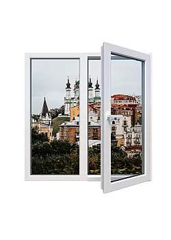 Металлопластиковое окно Veka Softline двустворчатое с поворотно-откидной створкой 1200 x 1400 мм