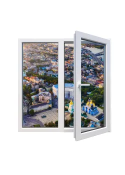 Металопластикове вікно Viknaroff Fenster 500 двостулкове з поворотно-відкидною стулкою 1200 x 1400 мм