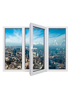 Металлопластиковое окно Veka Softline 82 трёхстворчатое с поворотно-откидной створкой 1900 x 1300 мм