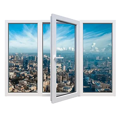 Металлопластиковое окно Veka Softline 82 трёхстворчатое с поворотно-откидной створкой 1900 x 1300 мм-0