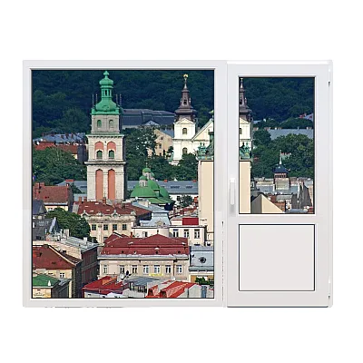 Балконный блок Steko IDEAL 2000 с глухим панорамным окном в пол 2100 x 2000 мм-0