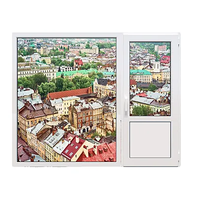 Балконний блок Steko S700 з глухим панорамним вікном до підлоги 2100 x 2000 мм-0