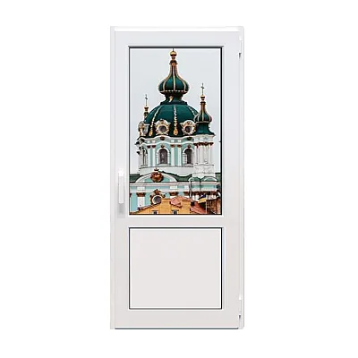 Металлопластиковые двери Veka Softline поворотно-откидные 800 x 2000 мм-0