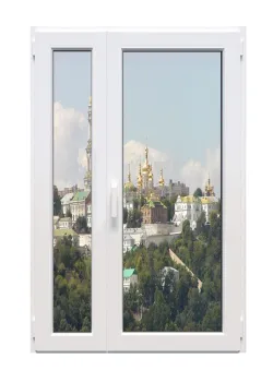 Металопластикові двері Epsilon 76 полуторні з поворотно-відкидною стулкою 1200 x 2100 мм