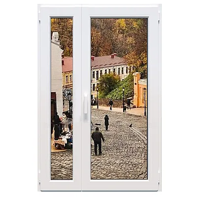 Металлопластиковые двери Veka Proline полуторные с поворотно-откидной створкой 1200 x 2100 мм-0