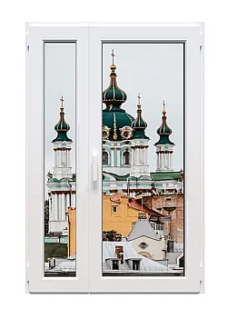 Металопластикові двері Veka Softline полуторні з поворотно-відкидною стулкою 1200 x 2100 мм