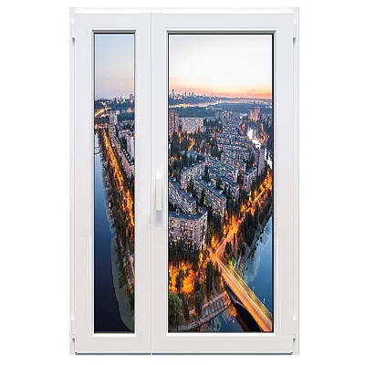 Металлопластиковые двери WDS 7S полуторные с поворотно-откидной створкой 1200 x 2100 мм-0