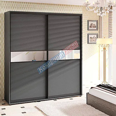 Шкаф-купе 1,5 м "Модель 2" двухдверный темный-0