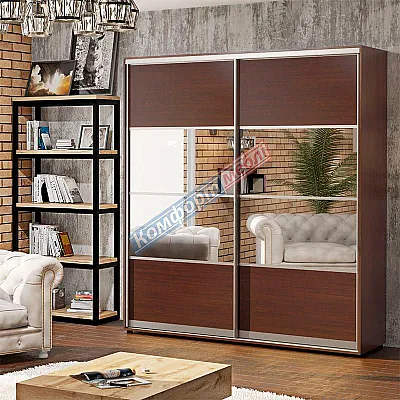 Шафа-купе 1,8 метра "Модель 8" двохдверна дуб венге-0