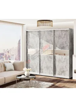 Шафа-купе 2100 мм "Модель 2" 3 дверна бетон