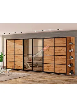 Шафа-купе 4.6 м "З 4-х частин" 6х дверна дуб аппалачі
